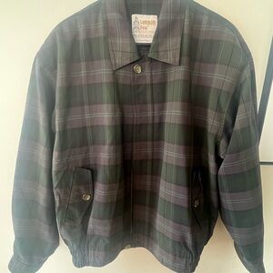 London Fog Men's Green and Gray Plaid Jacket